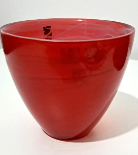 Kosta Boda Small Red Glass Bowl SEA Glasbruk New
