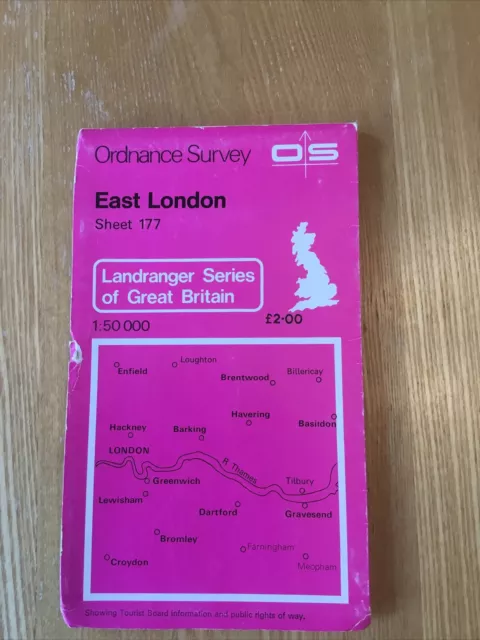 1980 Ordnance Survey Landranger Map 177 East London (incl Hackney & Brentwood )