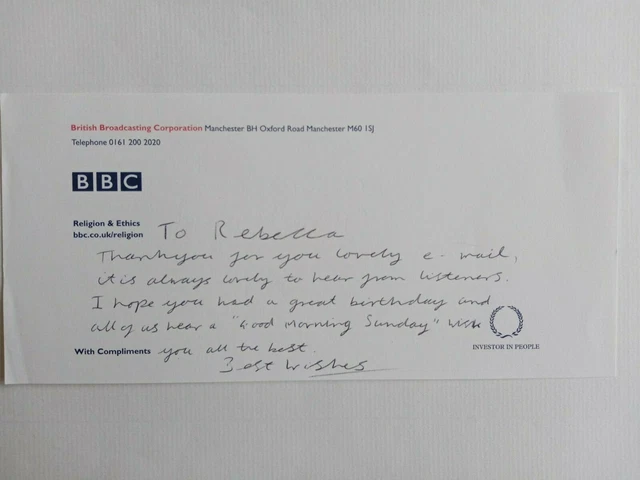 Aled Jones, Radio Broadcaster & Singer, Hand Signed Photo Card & Comp Slip, Vgc 5
