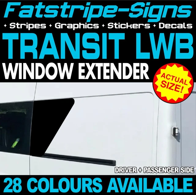 TO FIT FORD TRANSIT MK6/7 LWB WINDOW EXTENDER CAMPER STICKERS GRAPHICS