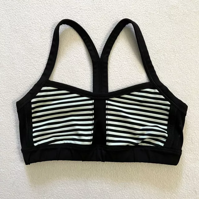Lululemon Pump It Up Sports Bra Mint Moment Black Stripe Mesh Panels Yoga Run 4