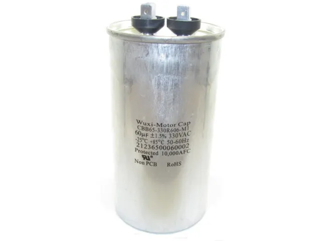 60UF AC Motor Capacitor Universal Metal Body CBB65-A 2+2 Terminal 450v Start Run