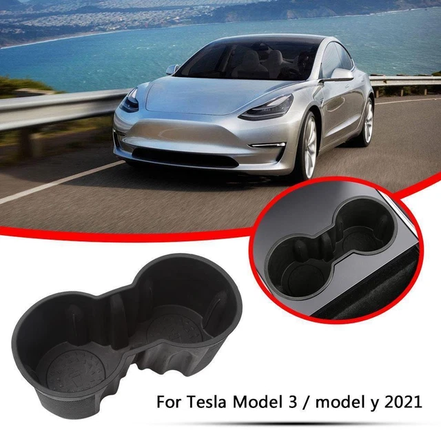 TPE Center Console Cup Holder Insert for Tesla Model 3 Model Y 2021 Accessories