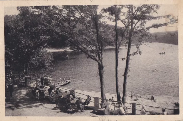 Carte postale ancienne postcard MOSELLE BITCHE plage étang timbrée 1935