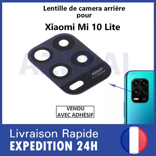 Vitre de caméra arrière XIAOMI Mi 10 Lite 4G / 5G lentille appareil photo verre