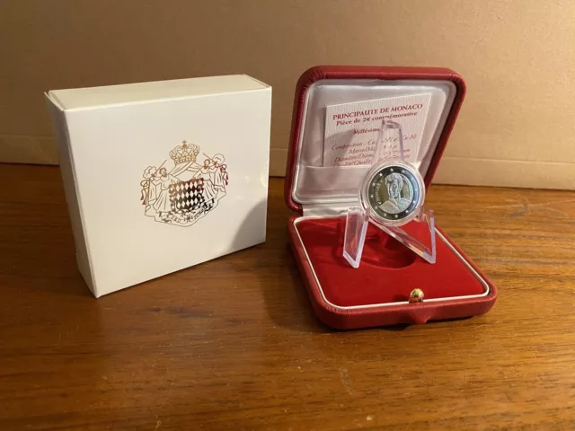 2 Euro Commemorativo Monaco 2019 Be Proof Honorè Fondo Specchio Pp Cofanetto Box