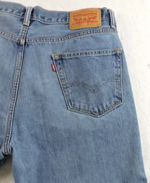Levis 550 Mens 36 x 29 Red Tab Light Wash Distressed Broke In Denim Jeans