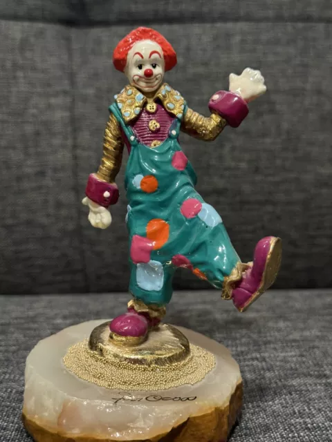 RARE Ron Lee Clown 2000 | Signed, 24k plated accents, Onyn Base