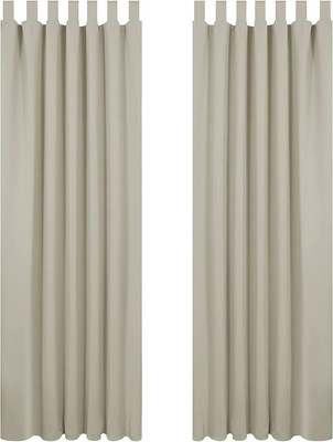 Deconovo Tende Finestre Oscuranti per Interni Termiche Isolanti con Occhielli per Camera da Letto 132x242cm 1 Pannello Bianco Grigiastro 