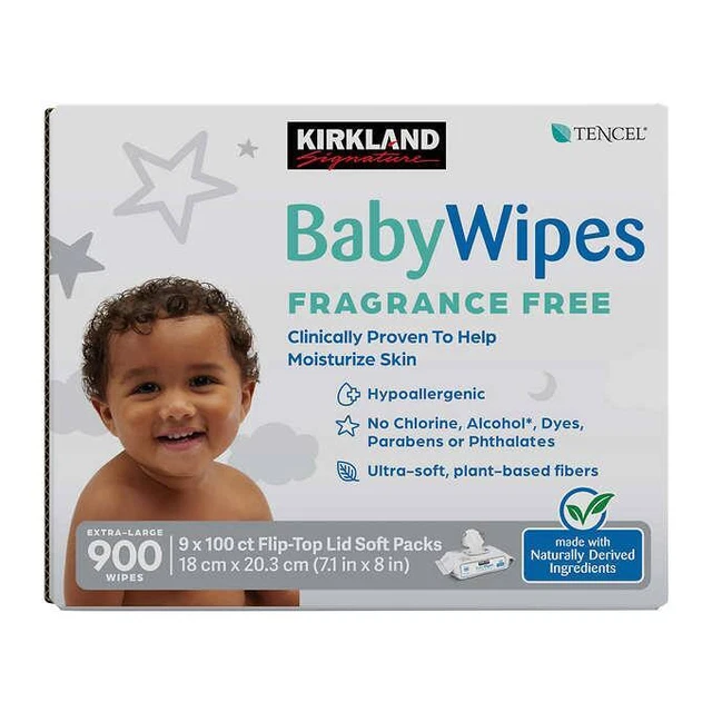 KIRKLAND SIGNATURE FRAGRANCE Free Baby Wipes 900 Count EXPIRATION 4