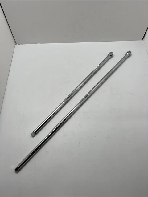 Two Gearhead Chrome 3/8" Drive 24" & 18" OAL Socket Extension 32624 & 32618