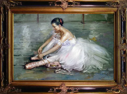 perfect oil painting handpainted on canvas " The Ballerina Dancer " 36"x24"