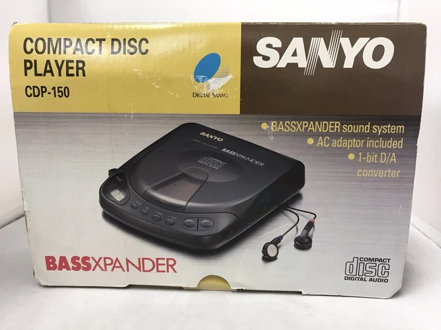 PORTABLE CD PLAYER Sanyo CDP 150 Bassxpander Sound System Boxed