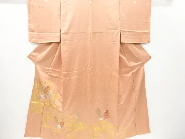 6425718: Japanese Kimono / Vintage Iro-Tomesode / Embroidery / Kinsai / Spiral &
