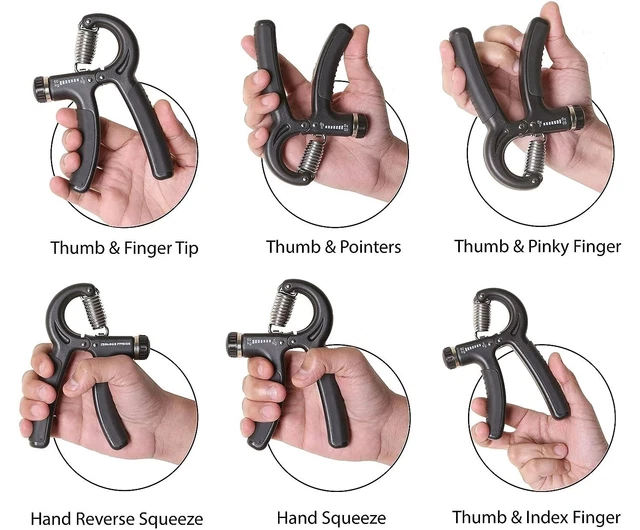 ADJUSTABLE POWER HAND Grip Forearm Exerciser Gripper Strengthener ...