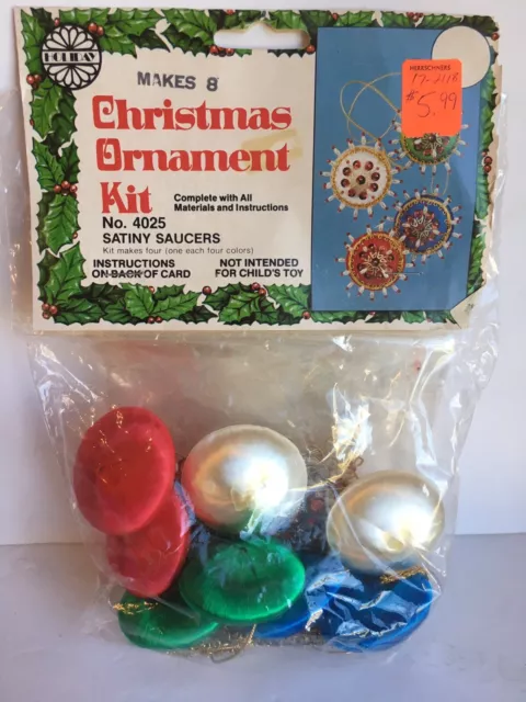 Kit de Adorno de Navidad con Cuentas Walco Holiday Industries 8 PLATILLOS SATINADOS de Colección