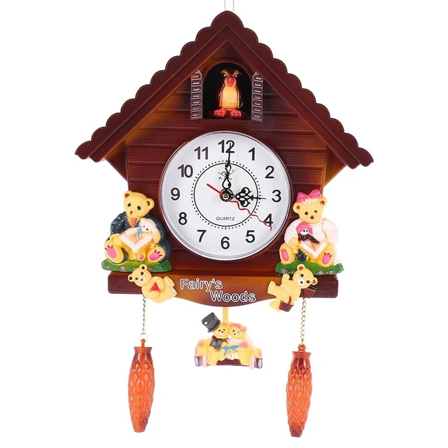Orologio a cucù retrò vintage carving soggiorno parete orologio swing P3O5