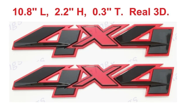 Gloss Red Black 3D 4x4 Bed Rear Emblem Badge Decal FOR Silverado GMC Sierra 1