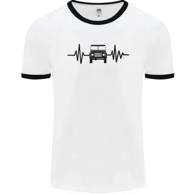 T-shirt 4x4 Heart Beat Pulse Off Roading da uomo bianca