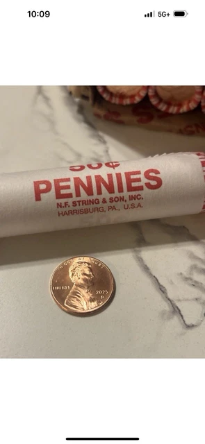 thumbnail image 2 of 2025 P & D Lincoln Shield Cent Set - 2 Uncirculated Coins From Original Bank Roll - Free Shipping 2 of 4