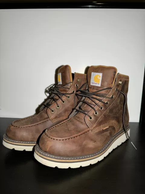 CARHARTT BOOTS MENS 6 Inch Waterproof Wedge Soft Toe Work Boots Brown ...