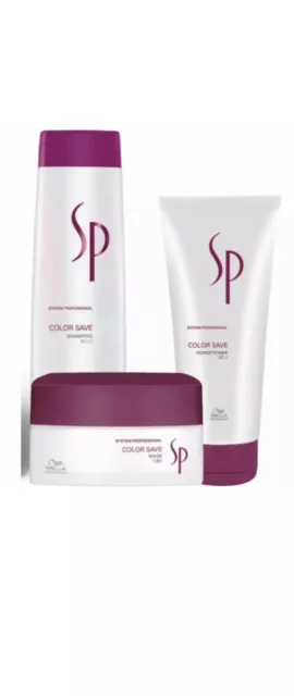 Wella SP System Professional Color Save Shampoo, Conditioner and Mask Trio Pack