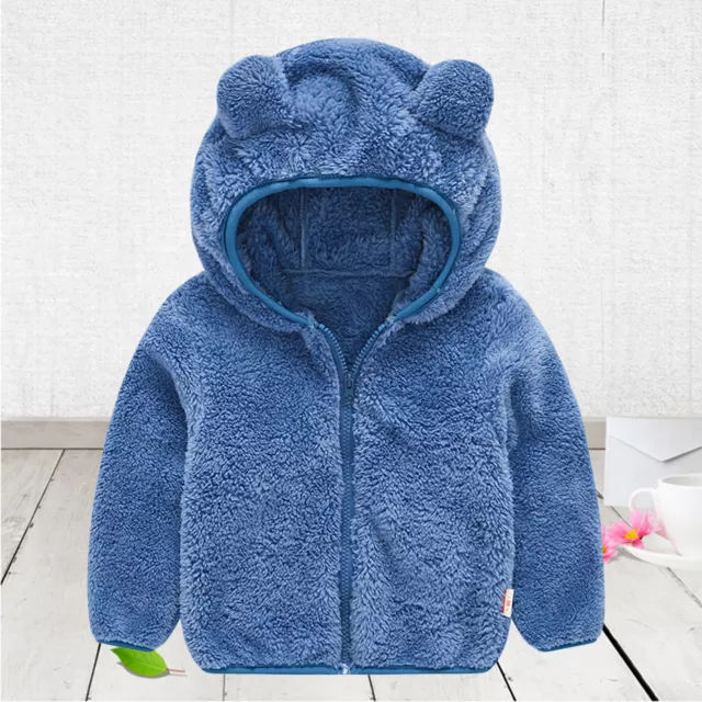 Winter Coat Bear Ears Hooded Skin-friendly Bear Ears Hooded Plush Hoodie Kids