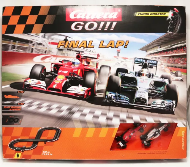 FINAL LAP! Slot Car Track Set Ferrari F14 T Mercedes Benz F1 W05 Carrera GO!!!