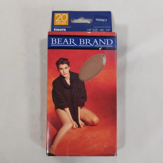 Bear Brand Vintage Tights Extra Large Sheer 20 Denier Smooth Knit Honey