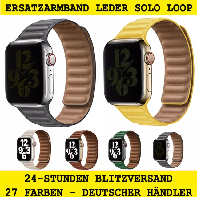 🔥FÜR Apple Watch Lederarmband MAGNET LOOP ULTRA 9-1 Armband Leder Alpine Ocean