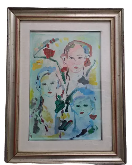 Ernesto Treccani 1920 - 2009 Olio Su Tela 40X60
