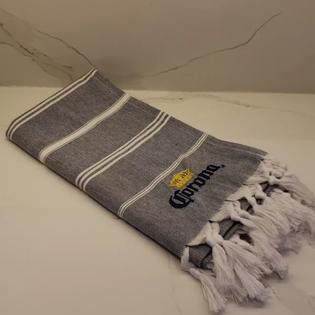 Corona Beer logo Crown hand towel table runner 100% cotton tassels light weight