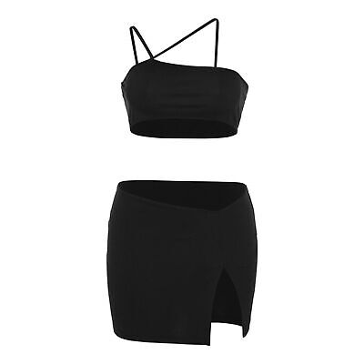 2 Pcs/Set Summer Crop Top Skirt Set Short Tops Wild Sleeveless Backless Tube Top