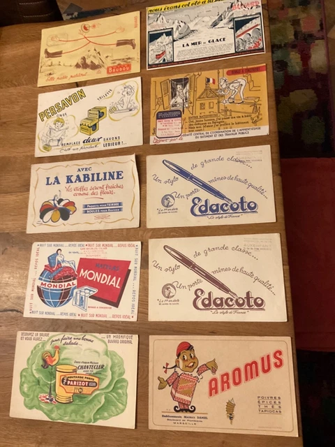 Lot de 10 anciens buvards 2 