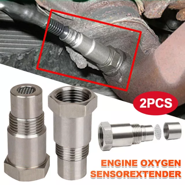 2X Oxygen O2 Lambda Sensor Spacer Adapter Plug Catalytic Converter Check Fix CEL 2