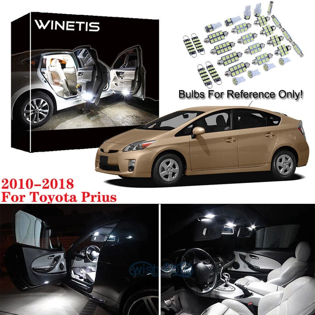 10x Ultra White LED Interior Lights Bulb Package Kit For 2010-2018 Toyota Prius