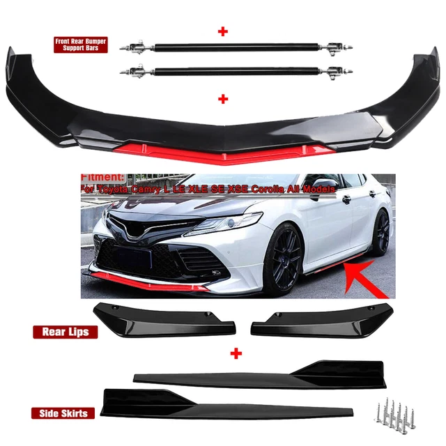 Front Rear Bumper Lip Spoiler Splitter Body Kit Side Skirt For Toyota Camry