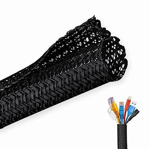 Josnown Cache Cable, 3M Pet Manchon Gaine Cable, Ajustable Gestion des Câbles Ra