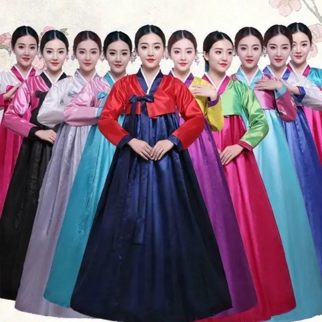 Korean Hanbok Women Dress Costume Ethnic Dance Traditional Long Sleeve Cosplay C
