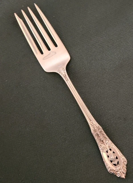 WALLACE STERLING SILVER ROSE POINT SALAD FORK 6 3/8" 34.42 Grams Scrap Weight