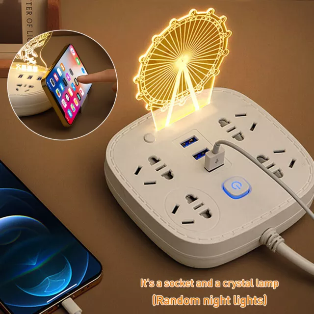 Travel Power Board USB Powerboard Type C Charger 4 Socket With Surge Protector