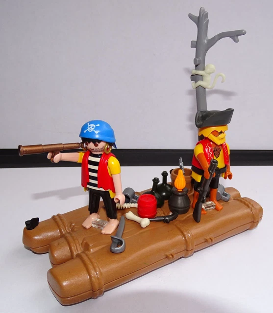 L'île Aux Pirates Playmobil Avec Radeau Et Accessoires - Occasion