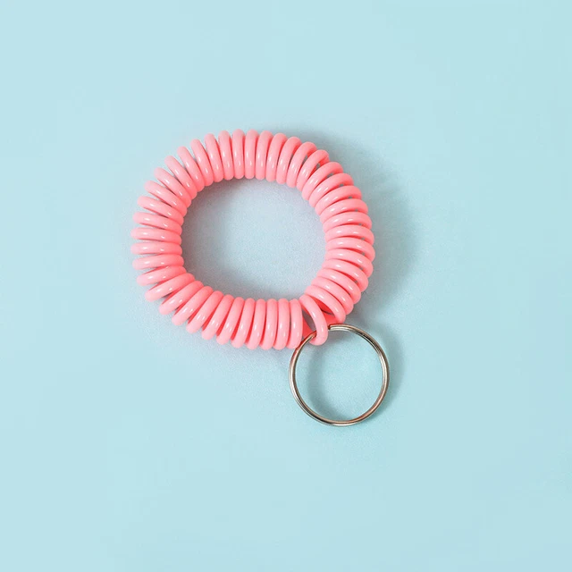 Plastic Spring Rope Key Chain Stretchable Wrist Strap Color Phone Cord Key Chain