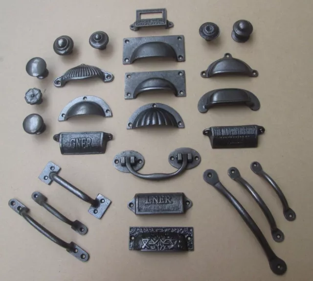 RUSTIC IRON Chest Drawer Door Handles & Knobs Wardrobe Kitchen Cupboard Cabinet
