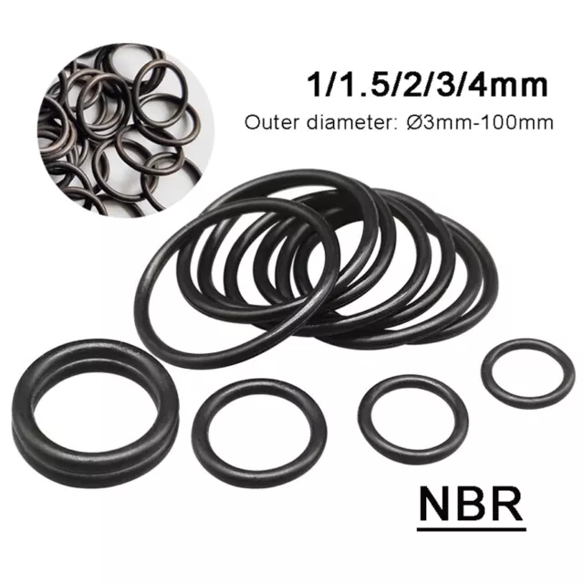 4MM THICK NBR Nitrile Rubber O-Ring Seal Gasket, OD Φ16mm - 100mm