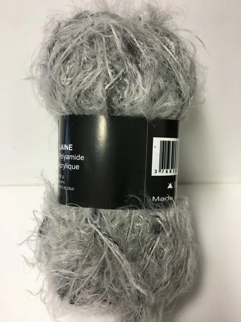 10 Pelotes Laine Poilue Grise - Pour Tricot Et Crochet - Aiguille 5 - Fabriqué En France