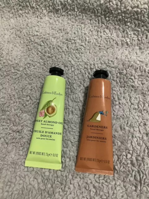 Crabtree & Evelyn Hand Therapy 25g X2 Gardeners /sweet Almond Oil Both Sealed