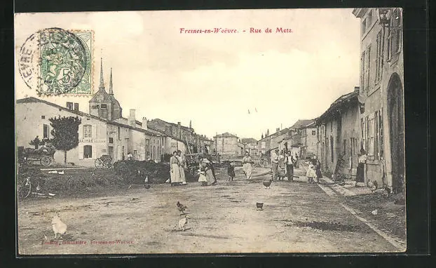 CPA Fresnes-en-Woevre, Rue de Metz, 1907 street view