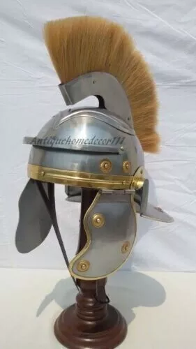 Roman King Helmet With Plume Steel Armor Roman Helmet halloween gift