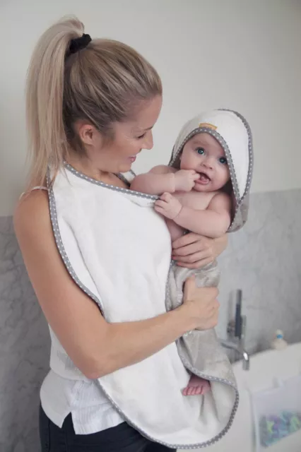 Cuddledry 'Hands-free' baby towel Hooded Baby Bath Towel - GREY